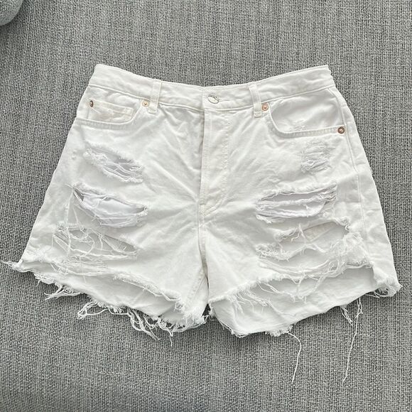 Free People Maggie Midrise Jean Shorts White Size 27 - Picture 2 of 9
